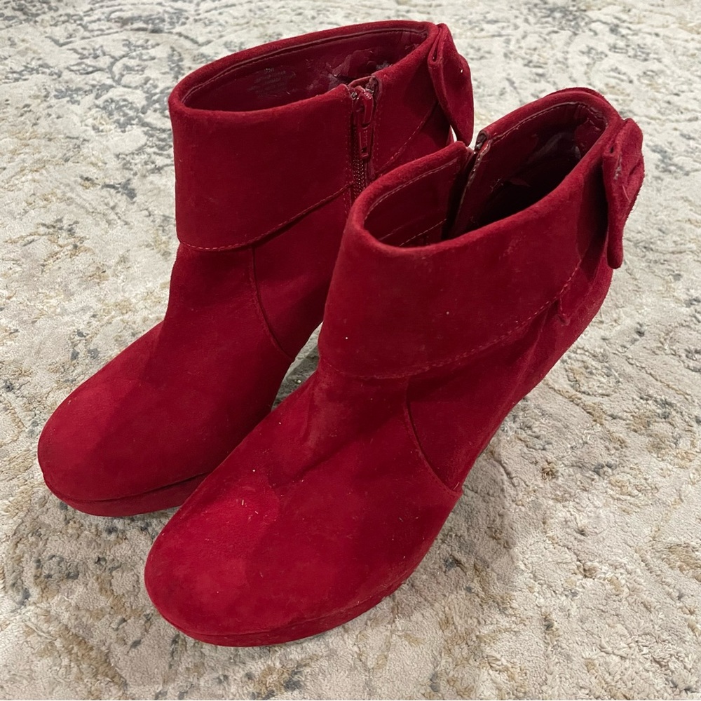 Gianni Bini Red Suede Booties - image 1